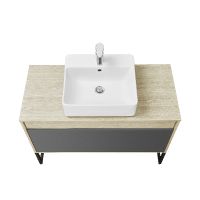 Тумба под раковину Aquaton Лофт Урбан 100 1A247701LQX60 подвесная Cерый графит Дуб орегон — фото 12, Мебель для ванной