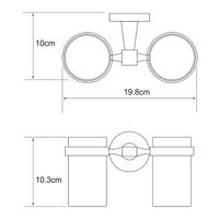 Стакан для зубных щеток WasserKRAFT Isen K-4028D двойной Хром — фото 3, Мыльницы