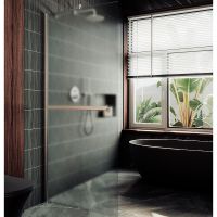 Душевая перегородка Maybah Glass MGD-713-5ш 1090x1950 в широком профиле Хром матовый стекло сатиновое — фото 1, Душевые перегородки