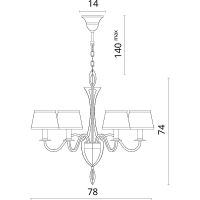 Люстра Divinare Florence 6819/19 SP-6 Бежевая Золото матовое — фото 5, Люстры
