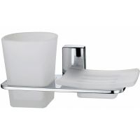 Стакан для зубных щеток с мыльницей WasserKRAFT Leine K-5026 Хром — фото 1, Стаканы для зубных щеток