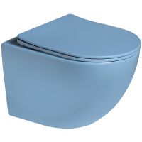Унитаз SantiLine SL-5105 подвесной Голубой матовый с сиденьем Микролифт — фото 1, Подвесные унитазы