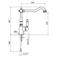 Смеситель для кухни Webert Kitchen Valentino VA920302065 Бронза — фото 2, Смесители