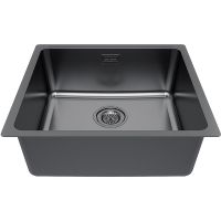 Кухонная мойка Paulmark Yuni 49 Uni YU49-GM Вороненная сталь — фото 2, Кухонные мойки