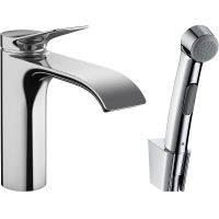 Смеситель для раковины Hansgrohe Vivenis 75210000 с гигиеническим душем Хром — фото 1, Смесители для раковины