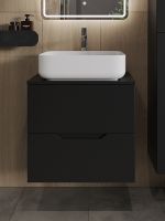 Товар: Тумба с раковиной Orange Line 60 Li-60TubMDF+B05-500W подвесная Черная матовая - фото 3 Тумба с раковиной Orange Line 60 Li-60TubMDF+B05-500W подвесная Черная матовая — фото 3, Тумбы с раковиной