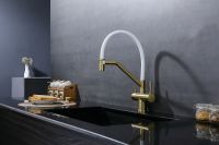 Смеситель для кухни Splenka S70.62.03 Золото матовое Белый — фото 26, Смесители для кухни