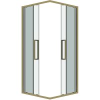 Душевой уголок Grossman Cosmo 80х80 300.K33.02.8080.32.00 профиль Золото сатин стекло прозрачное — фото 2, Душевые уголки