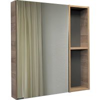 Зеркальный шкаф Comforty Дуэт 75 00-00009924 Дуб натуральный — фото 1, Зеркальные шкафы в ванную