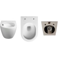 Комплект унитаза Ceruttispa Orlter Aria Tornado CT9955 с инсталляцией Tece Profil 9400412 с сиденьем Микролифт и клавишей смыва Хром глянцевый — фото 3, Комплекты унитаз + инсталляция