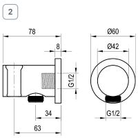 Шланговое подключение Ravak 706.20GB X07P696 Графит — фото 3, Душевое оборудование. Душевая программа