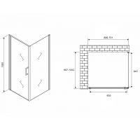 Душевой уголок Abber Sonnenstrand 70х100 профиль Хром стекло матовое арт-AG04070M-S100M — фото 4, Прямоугольные душевые уголки