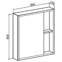 Зеркальный шкаф Runo Эко 60 00-00001325 Железный камень — фото 4, Зеркальные шкафы в ванную