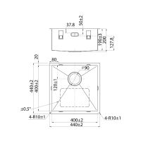 Товар: Кухонная мойка Iddis Edifice 44 Графит арт-EDI44G0i77 - фото 4 Кухонная мойка Iddis Edifice 44 Графит арт-EDI44G0i77 — фото 4, Кухонные мойки
