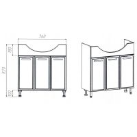 Товар: Тумба под раковину VIANT Милан 80 VMIL80ER-T3ST Белая - фото 5 Тумба под раковину VIANT Милан 80 VMIL80ER-T3ST Белая — фото 5, Мебель для ванной