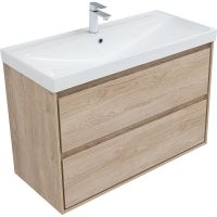 Товар: Тумба под раковину Aquanet Милан 100 336385 подвесная Дуб светлый - фото 5 Тумба под раковину Aquanet Милан 100 336385 подвесная Дуб светлый — фото 5, Мебель для ванной