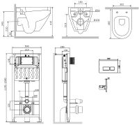 Комплект унитаза с инсталляцией AM.PM Spirit V2.0 FlashClean IS47051.701700 с сиденьем Микролифт и клавишей смыва Хром — фото 9, Комплекты унитаз + инсталляция
