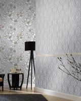 Обои Solo Anemone 168545-12 Винил на флизелине (1,06*10,05) Серый, Геометрия/Ромб — фото 3, Обои для стен