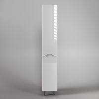 Шкаф пенал Style Line Марелла 30 Люкс Plus с бельевой корзиной Белый глянец антискрейтч арт-СС-00002419 — фото 2, Пеналы для ванной комнаты