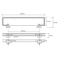 Стеклянная полка Bemeta Omega Хром арт-104102212 — фото 2, Полки для ванной и душа