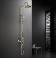 Душевая система Aquatek Классик AQ2543PG с термостатом Полированное золото — фото 3, Душевые стойки