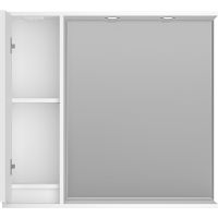 Зеркало со шкафом Brevita Balaton 90 L BAL-04090-01-Л с подсветкой Белое матовое — фото 3, Мебель для ванной