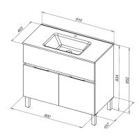 Тумба под раковину Aquanet Алвита New 90 303911 Антрацит — фото 9, Тумбы под раковину