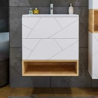 Тумба под раковину Бриклаер Кристалл 70 4627125415951 подвесная Белая — фото 8, Мебель для ванной