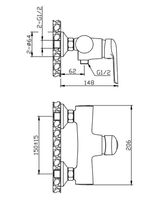 Смеситель для душа Orange Tony M54-200Gr Графит — фото 2, Смеситель для душа