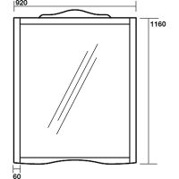 Зеркало Kerasan Retro 90 734530 Белое матовое — фото 4, Мебель для ванной
