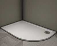 Душевой поддон из искусственного камня Veconi Tezeo 100x80 L TZ11L-10080A-01-19C3 Белый — фото 2, Душевые поддоны из искусственного камня