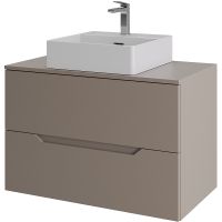 Тумба с раковиной Orange Line 80 Li-80TuLMDF+B04-405W подвесная Латте матовый — фото 1, Тумбы с раковиной