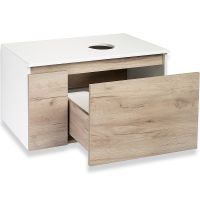 Тумба под раковину Runo Бари 80 00-00001375 подвесная Крафт дуб Белая — фото 12, Тумбы под раковину