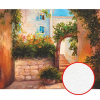 Фреска Ortograf Городской пейзаж живопись 5096 Фактура бархат FX Флизелин (2*1,6) Бежевый/Зеленый, Город/Пейзаж/Живопись — фото 1, Фрески