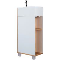 Тумба с раковиной 1MarKa Laura 40Н L У85930 Дуб сонома Белый — фото 1, Тумбы с раковиной