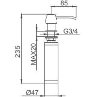 Дозатор для моющего средства Haiba HB405 Хром — фото 9, Дозаторы для кухонных моек