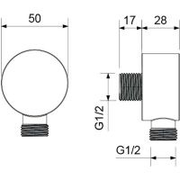 Шланговое подключение Aquatek AQ2457CR Хром — фото 2, Душевое оборудование. Душевая программа