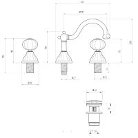 Смеситель для раковины Migliore Olivia 19015 Хром Белый с декором Платина — фото 2, Смесители