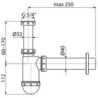 Сифон для раковины Alcaplast AG210522140 (A43) Белый — фото 2, Сифоны для раковины