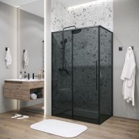 Душевая стенка Grossman Galaxy 90 200.K33.01.90.21.10 профиль Черный матовый стекло тонированное — фото 7, Боковые стенки