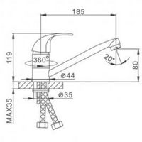 Смеситель для кухни Frap H15 F4515 Хром — фото 3, Смесители для кухни