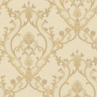 Обои Roberto Borzagi Queen I 90107-3 Винил на флизелине (1,06*10,05) Бежевый/Золото, Дамаск — фото 1, Обои для стен