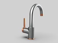 Смеситель для раковины GPD Gildo MTL165-K-R Хром Розовое золото — фото 5, Смесители