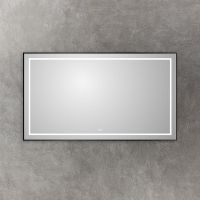 Зеркало BelBagno Kraft 140 SPC-KRAFT-1400-800-LED-TCH-WARM-NERO с подсветкой Черное с сенсорным выключателем и подогревом — фото 1, Зеркала в ванную комнату