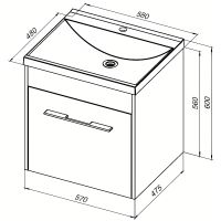 Товар: Тумба под раковину Aquanet Августа 58 274017 подвесная Белый глянец - фото 4 Тумба под раковину Aquanet Августа 58 274017 подвесная Белый глянец — фото 4, Мебель для ванной