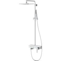 Душевая система Teska Niagara NG3501C с термостатом Хром Белое стекло — фото 1, Душевые стойки