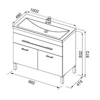 Тумба с раковиной Aquanet Верона 100 213034 Белая — фото 7, Тумбы с раковиной