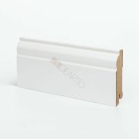 Плинтуса Deartio Премиум  U 104-80  Белый МДФ 2050х80х16 мм — фото 1, Напольные плинтусы