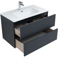 Тумба под раковину Aquanet Алвита New 80 277515 подвесная Антрацит — фото 2, Тумбы под раковину