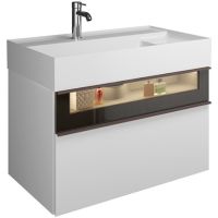 Тумба с раковиной Burgbad Yumo 80 SFMX082 F3193 C0001*1 подвесная Белая — фото 1, Мебель для ванной